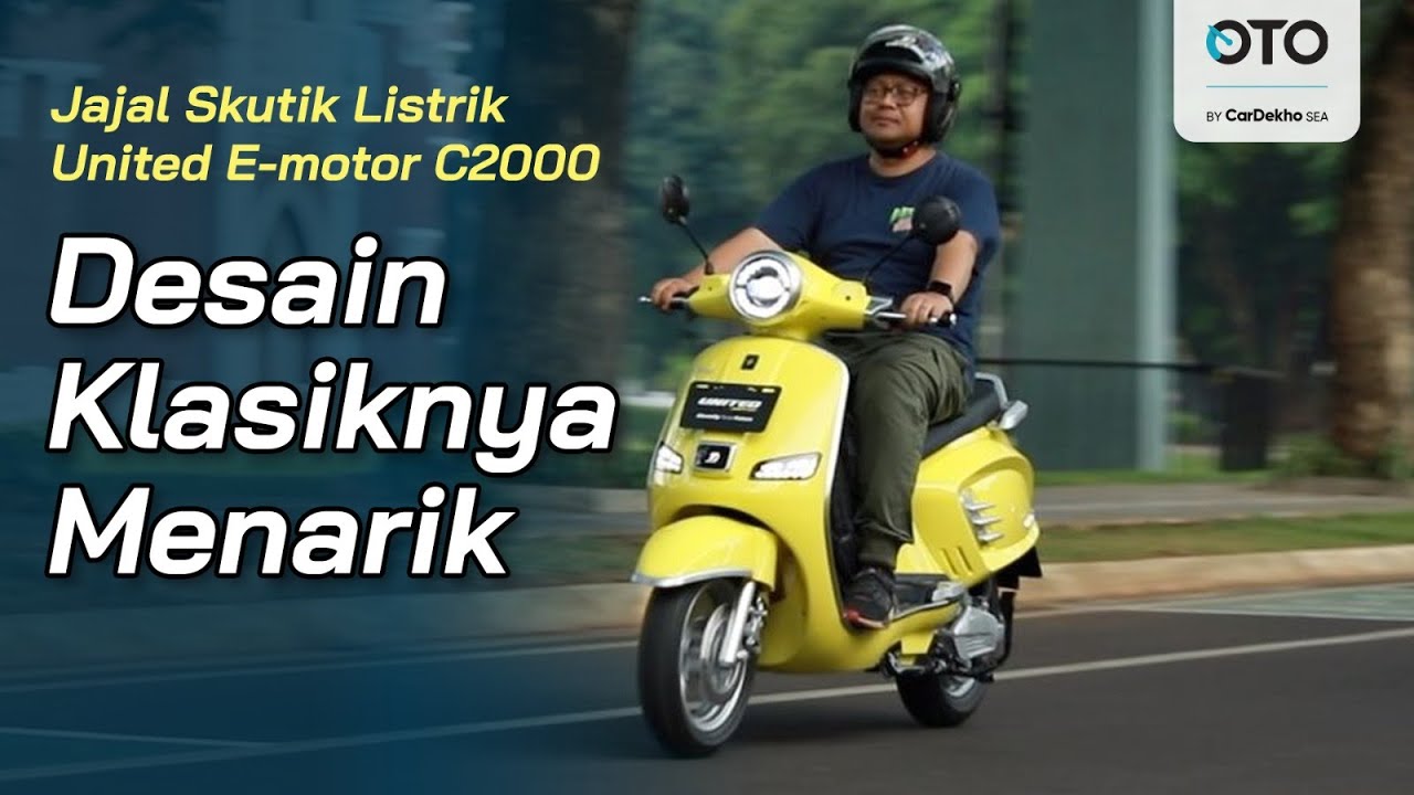 JAJAL SKUTIK LISTRIK UNITED E-MOTOR C2000, BISA JALAN 130 KM SEKALI CAS