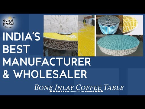 Hexagon Bone Inlay Coffee Table, Geometric Pattern Coffee Table India, Inlay Jodhpur Furniture