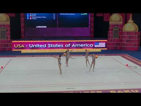 Connie Du (杜康妮) competing the 5-ball routine with US Senior Group at 37th RG Worlds (9/21/2019)