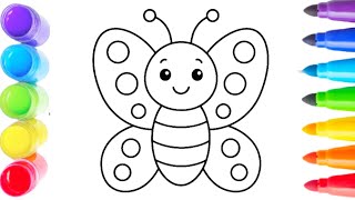 Easy Butterfly Drawing for Kids | How to Draw a Cute Butterfly Step by Step | Simple Drawing Tutoria