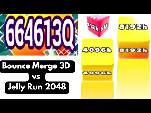 Bounce Merge 3D [664316Q] vs Jelly Run 2048 [8192H] | Level Up Gameplay Challenge