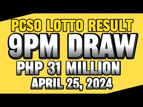 LOTTO 9PM RESULT TODAY APRIL 25, 2024 #pcsolottoresults #lottoresulttoday #stl