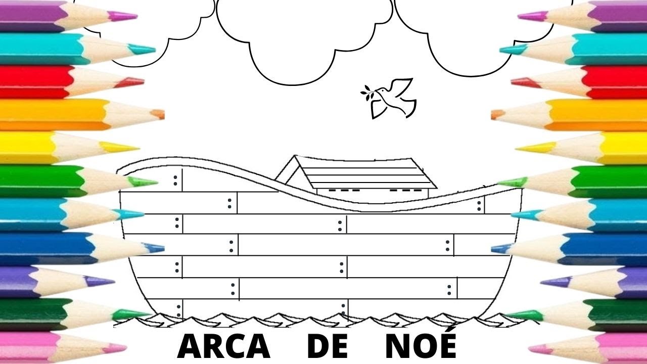 PINTANDO DESENHOS: Arca de Noé, pintura infantil, colorindo desenhos bíblicos, lindo desenho.
