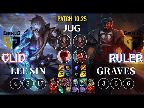 GEN Clid Lee Sin vs GEN Ruler Graves Jungle - KR Patch 10.25