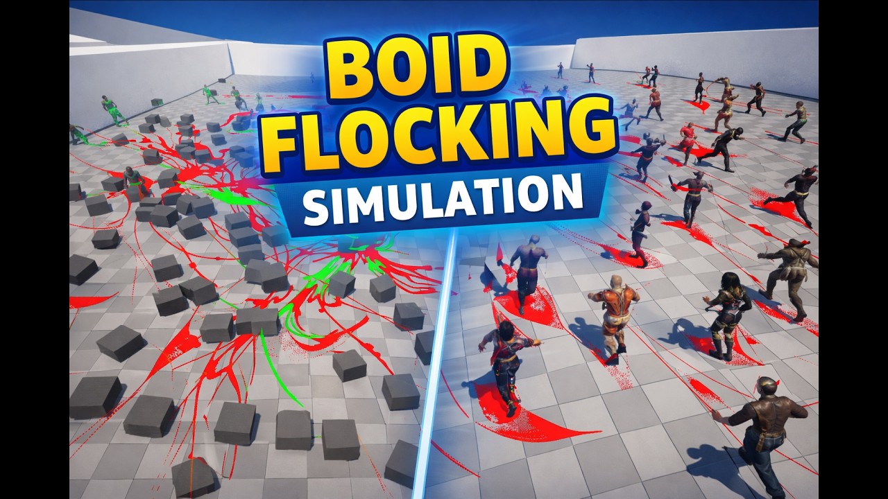 Boid Flocking Simulation | Programming for Game Engine (Portfolio Project) | Unreal Engine Tool