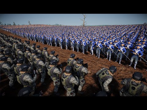 100,000 Modern US Soldiers vs 200,000 French Soldiers — Ultimate Epic Battle Simulator 2