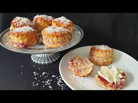 Coconut and raspberry scones