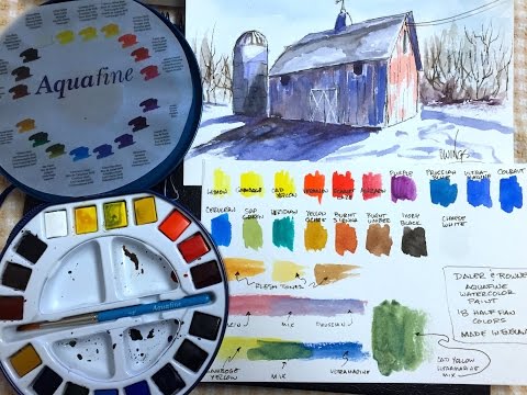 Daler Rowney Aquafine Watercolors - Review and Demo