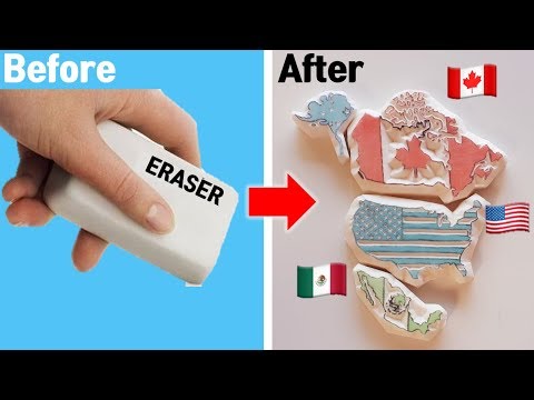 NORTH AMERICA Flag Map STAMP ART | U.S.A, Canada, Mexico, Alaska