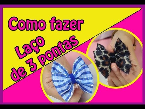 Como fazer laço🎀 de fita com 3 pontas - Lucre 🤑com laços e tiaras  - Artes Daniele