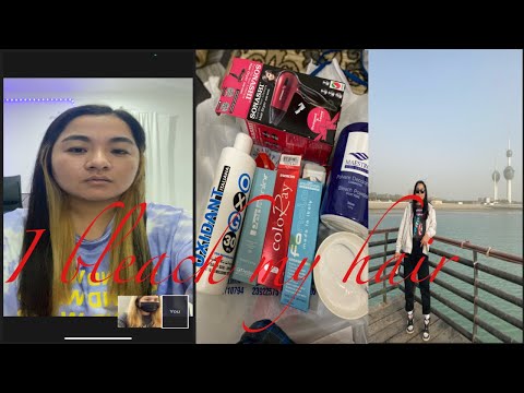 How to bleach your hair at home || Cycling @5am to Kuwait tower || Tea time