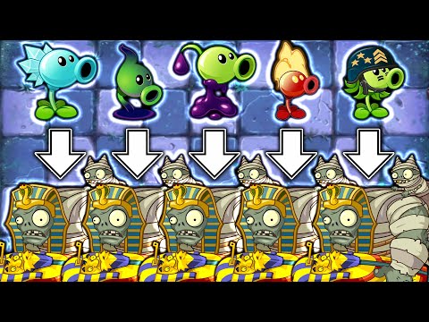 Every PEASHOOTER Level 1 VS Mummified Gargantuar - Who Will Win? - PvZ 2 Challenge