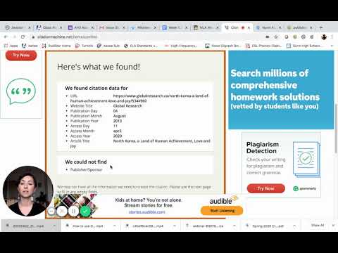How to Generate 'Works Cited' using Purdue University's online lab MLA format