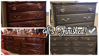 HOW TO PAINT WOOD BEDROOM FURNITURE WITHOUT SANDING! GREY