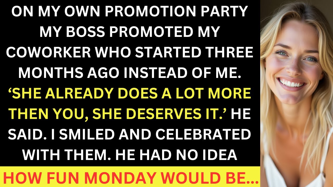 On My Own Promotion Party My Boss Promoted My New Coworker. I Smiled And Celebrated With Them Until