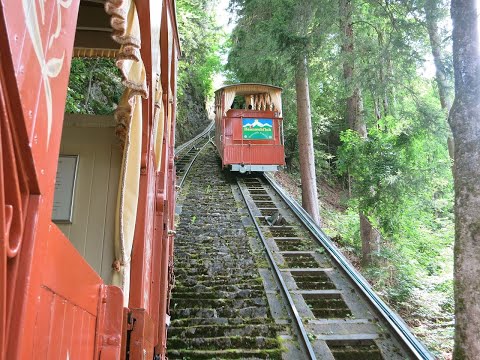 Standseilbahn Interlaken - Heimwehfluh Bergfahrt - funicular funiculaire ride 2021 Switzerland