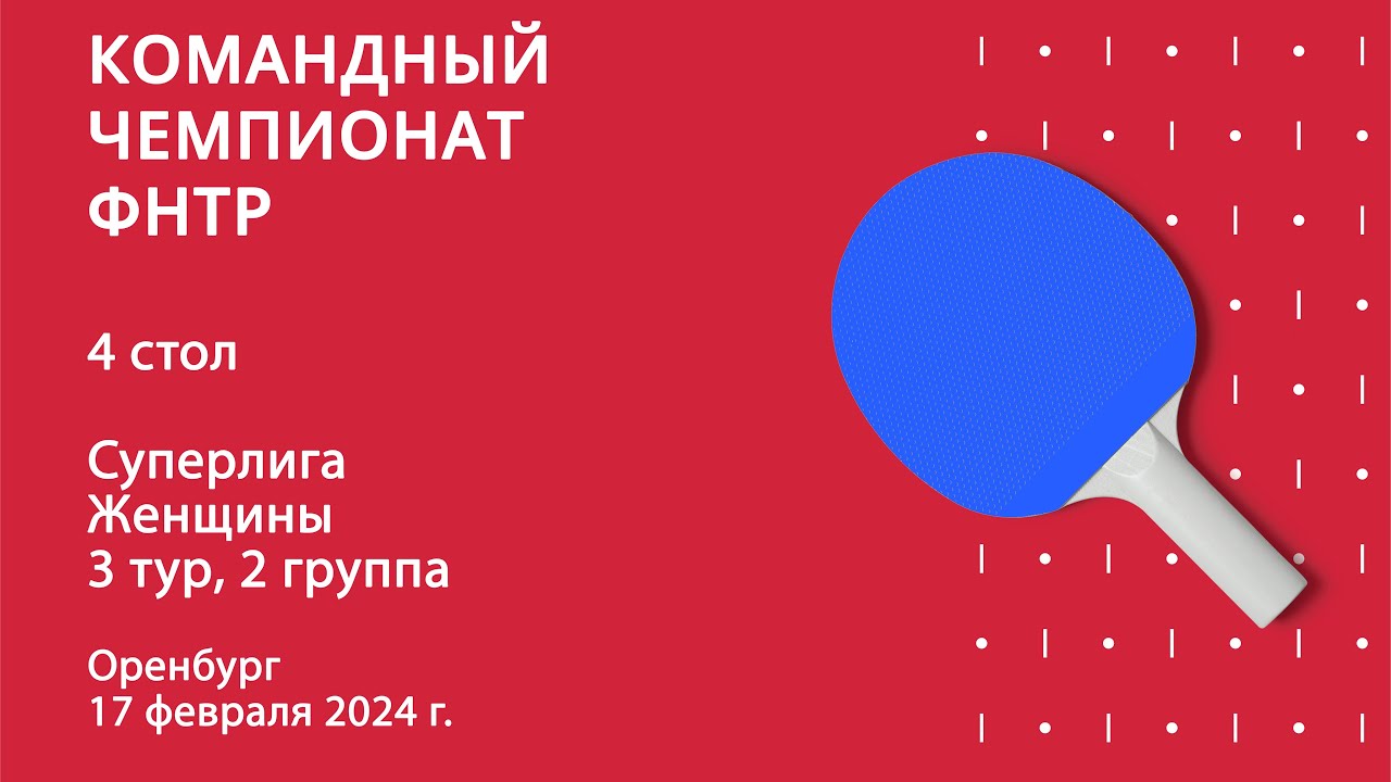 КЧФНТР 23/24. Суперлига. Женщины. 3 тур. 2 группа. 4 стол. 17.02.24
