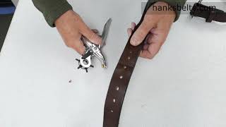 Proper way to use a hole punch on heavy-duty Hanks Belts full grain extra thick belts.