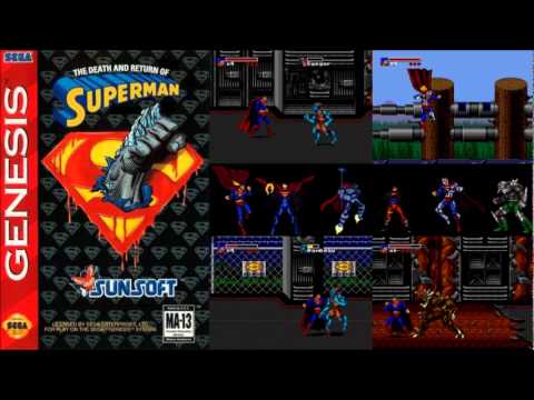 The Death and Return of Superman - Title Screen (Sega Genesis Version)