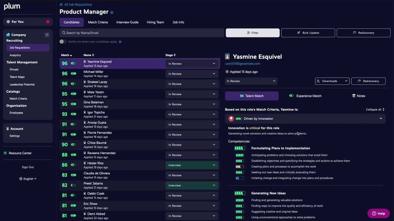 Plum for Hiring Demo