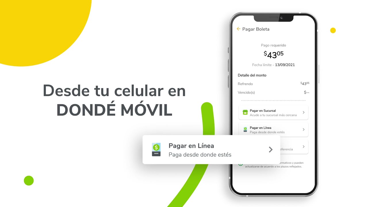 ¡Haz tus pagos con la app Dondé Móvil!