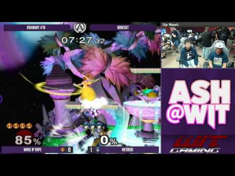 Wake n' Vape (Peach) vs Metroid (Marth) - ASH@WIT #76 Melee Bracket