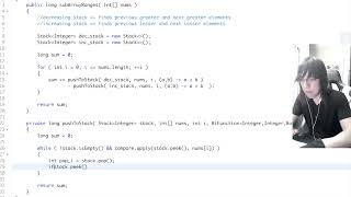YouTube video 'LeetCode 2104. Sum of Subarray Ranges'