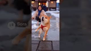 すごくはしゃぐ柴犬！