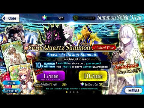 Fate Grand Order: Summoning Anastasia.