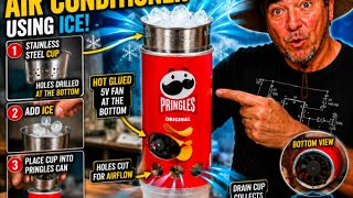 I Built a Mini Air Conditioner Using a Pringles Can & Ice! ❄️⚡