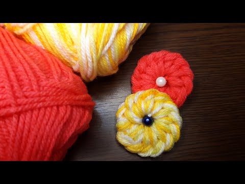 Amazing Woolen Flower Craft Idea With Fingers|Easy Crochet Flower Making Trick #sewinghack