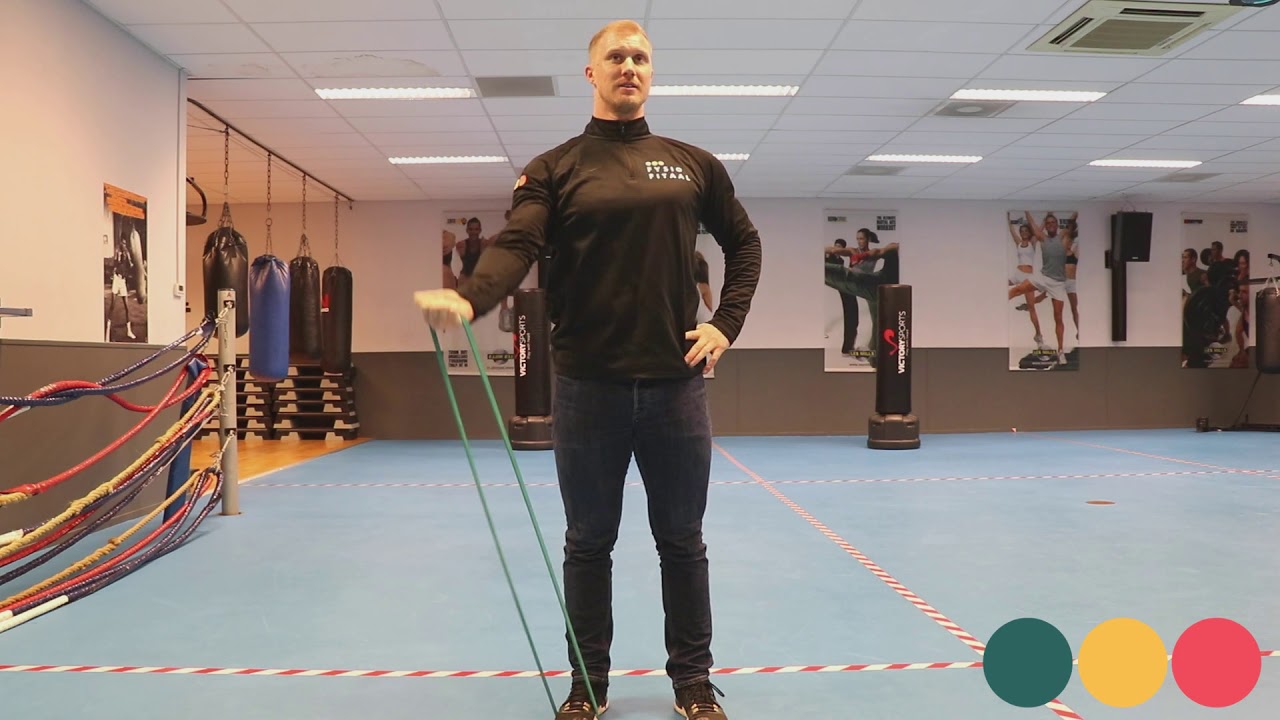 Video thumbnail: Anteflexie schouder in exorotatie (dynaband) — instructievideo