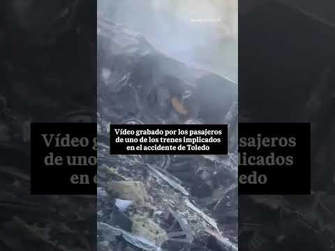 😰 Angustia desde el interior: los PASAJEROS graban los destrozos tras el CHOQUE de TRENES en Toledo