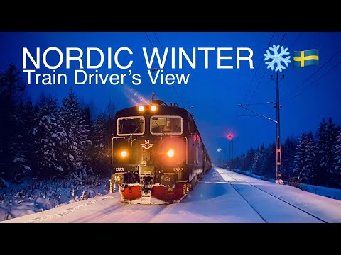 NORDIC WINTER ❄️🇸🇪 - Train Driver's View (Östersund to Sundsvall)