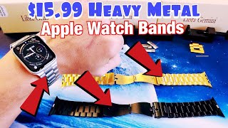 $15.99 Apple Watch Stainless Steel Heavy Metal Replacement Bands (GOLD/SILVER/BLACK)