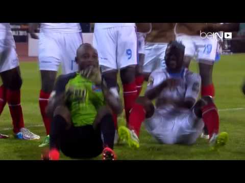 The goalkeeper for RD Congo celebrates their 3rd place win over Equatorial Guinea