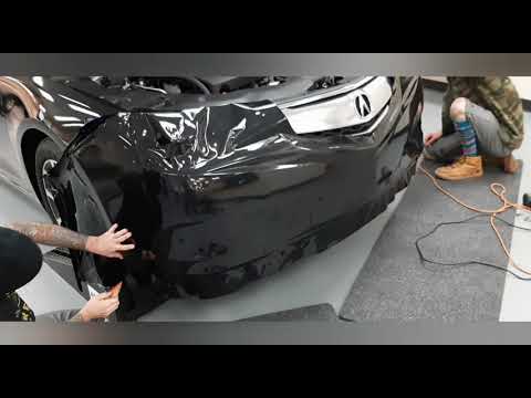 3m Gloss Black Metallic Wrap - Acura TLX colorchange vinyl wrap install