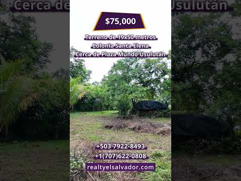 Se Vende Terreno de 5 Lotes en Colonia Santa Elena | Usulután | $75,000 | Tel +503 7299-8557