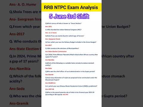 RRB NTPC Exam Analysis 2025| rrb ntpc exam review| 05 june 3rd shift| rrb ntpc paper today#rrb#gkgs