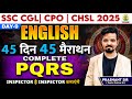 PQRS English 45 Din 45 Marathon SSC Exams 2025 CGL CPO By Prashant Sir English Prashantsir