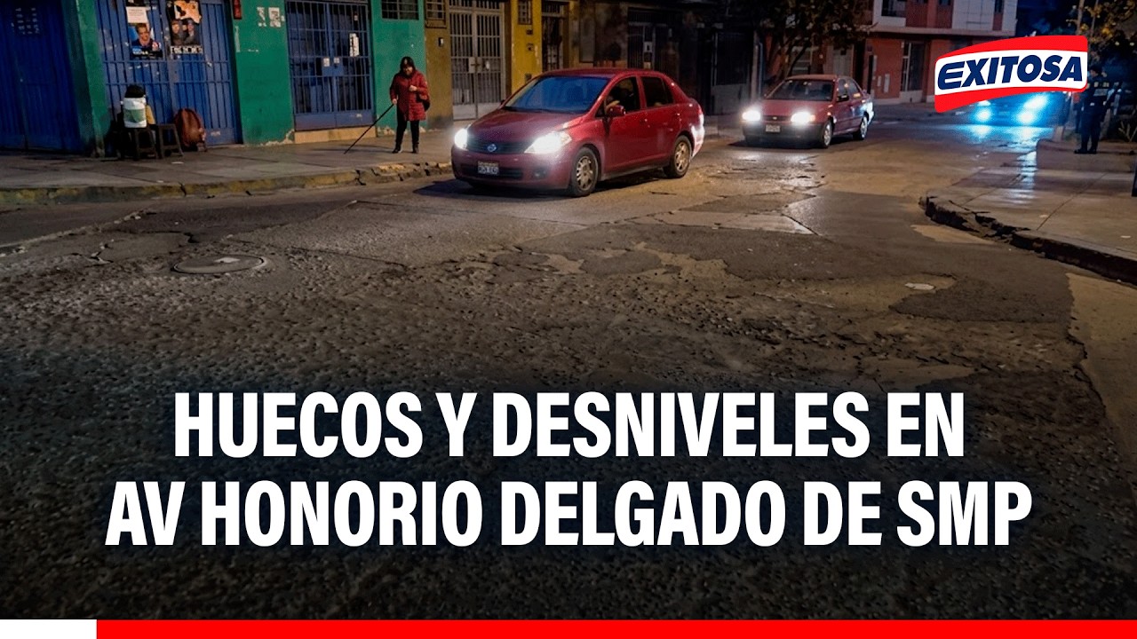 🔴🔵 S.M.P: huecos y desniveles en avenida complican tránsito hacia hospital Cayetano Heredia