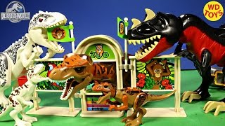 NEW LEGO DINOSAUR ZOO /T-Rex Raptors  Indominus Rex Jurassic World Stop Time Animation Unboxing
