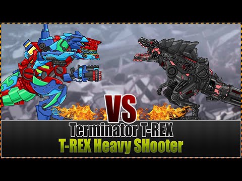 T-REX Heavy SHooter VS Terminator T-REX - 6 Battles - Terminator Win - Android Game Play  - 1080 HD