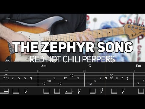 Red Hot Chili Peppers - The Zephyr Song (Guitar lesson with TAB) + Slane Castle Solos
