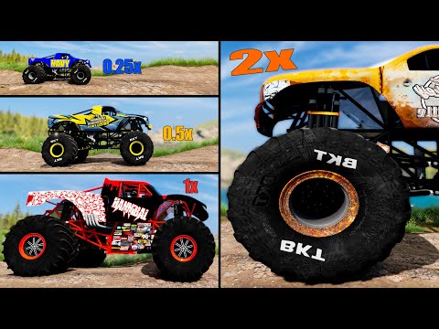 Big vs Medium vs Small Monster Trucks #13 - Beamng drive