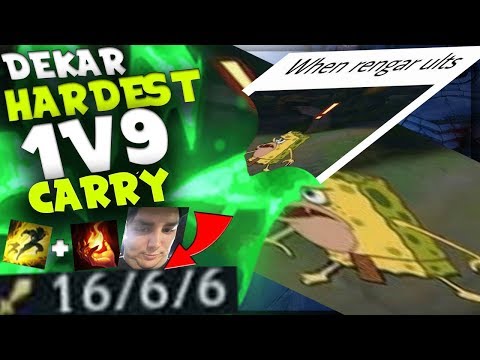 THE HARDEST 1V9 CARRY OF ALL TIME | RENGAR TOP WITH BRAINLET TEAMMATES 😨