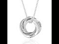4 Russian Rings Necklace In Sterling Silver