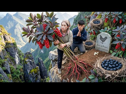Brave Boy Risks His Life Harvesting Giant Coralberry on Cliff | Final Farewell to Black Chicken