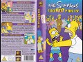 Start Of The Simpsons Too Hot For TV 1999 UK VHS