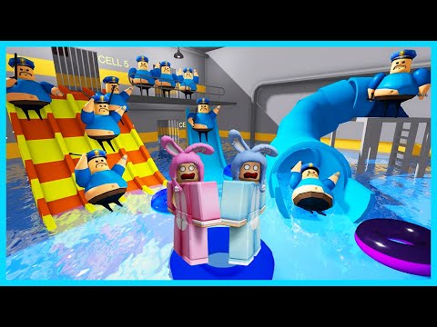 MIPAN & ZUZUZU Terjebak Di Kolam Renang Pak Barry's Prison Yang Banjir Dan Penuh Perosotan! ROBLOX